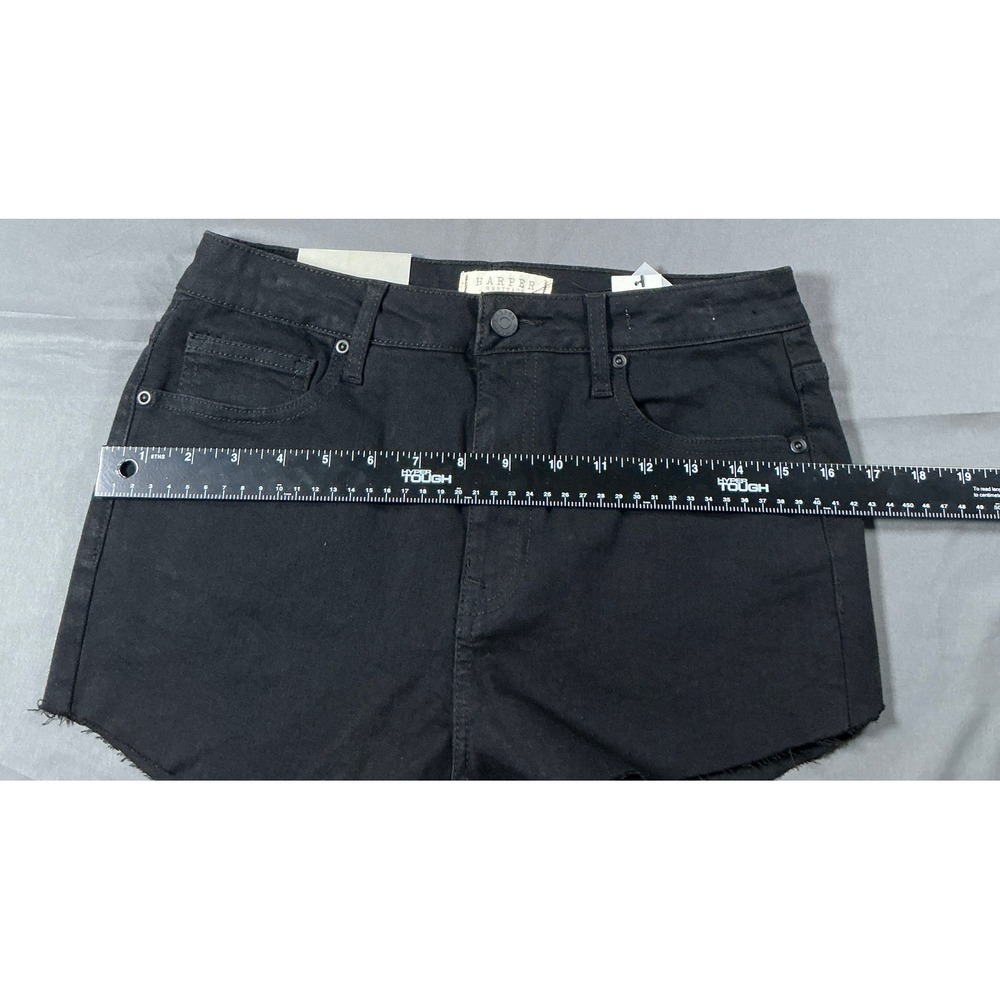 Harper Heritage Women High Rise Skinny Black Denim Cut Off Short Sz 29/ US 8 NWT - Picture 3 of 11